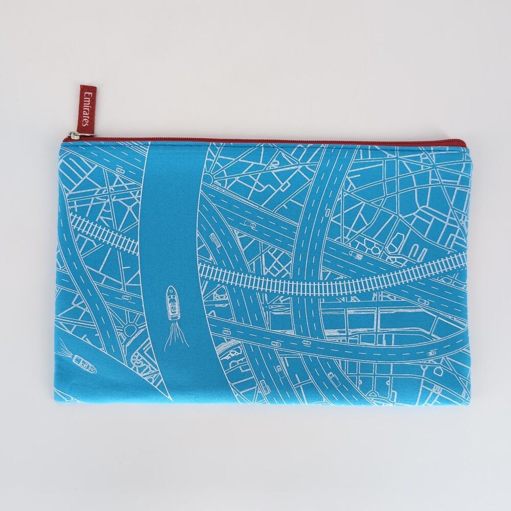 Emirates Special Edition 2020 Expo Blue & White Kit Bag Toiletries Travel Pouch